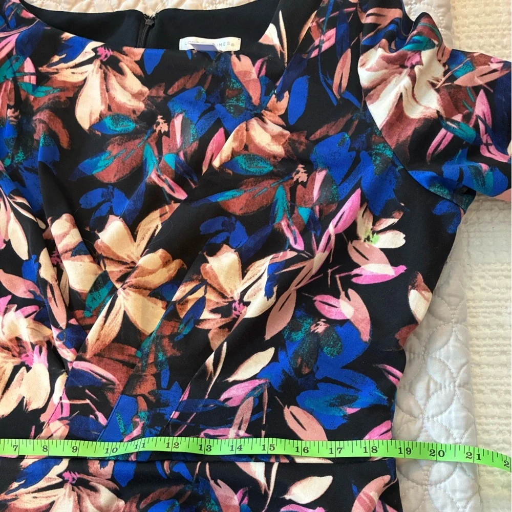 London Times Abstract Floral Printed A-Line Dress Size 16 Spring - Picture 8 of 9
